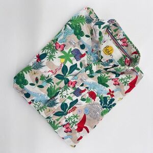Boden Boys Dino Print Button Front Shirt 11-12Y 152 Jungle Tropical Short Sleeve